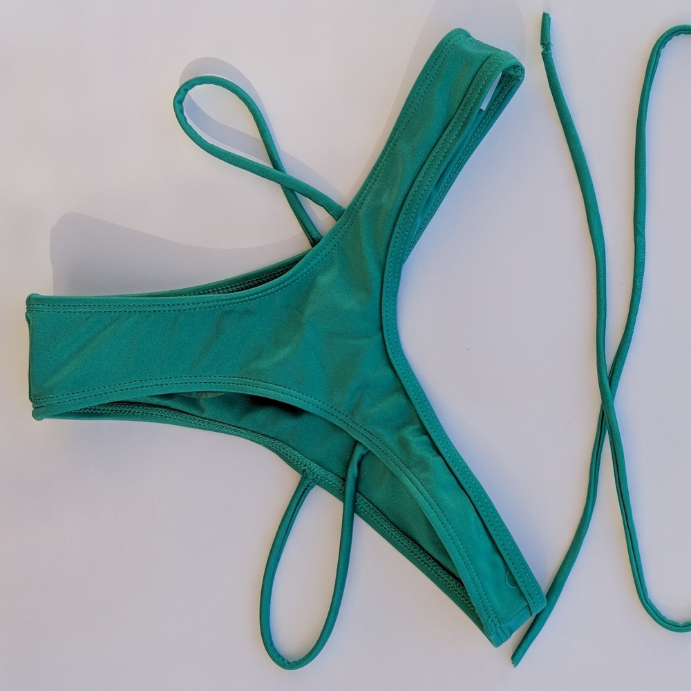 Teal Strappy Underboob Bikini TOP